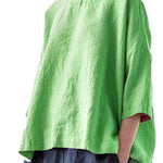 Cotton and Linen Vintage Fan Cover-up