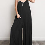 Women's Summer V-Neck Wide Leg Jumpsuit