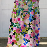 Colorful Spring Floral Garden Printed Women's Linen Pocket Skirt