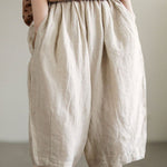 Women's Retro Solid Color Loose Summer Cotton And Linen Casual Pants