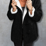Long Sleeve Horn Button Women's Fleece Warm Jacket