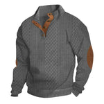 Men's Outdoor Stand Collar Long Sleeve Jacquard Knitted Pullover Sweatshirt
