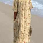 Women's Retro Floral Art Print Casual Flowy Dress