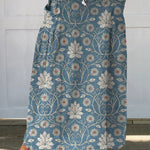 Women's Retro Floral Art Linen Pocket Skirt