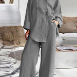 Women's Nine-Quarter Sleeve Shirt And Trousers Two-Piece Suit