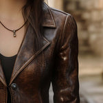 Women's Vintage Pocket Faux Leather Jacket