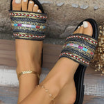 Women's PU Braided Bohemian Slippers