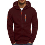 Men's Casual Cotton Blend Zipper Hooded Slim Fit Sports Jacket