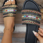Women's PU Braided Bohemian Slippers
