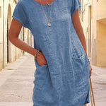 Women's Cotton And Linen Style Dress