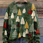 Christmas Gift Christmas Tree Art Print Knit Pullover Sweater