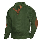 Men's Outdoor Stand Collar Long Sleeve Jacquard Knitted Pullover Sweatshirt