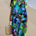 Summer Forest Art Printed Women's Flowy Dress