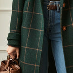 Women's Retro Lapel Plaid Coat