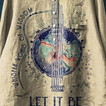 Vintage Whisper Words Of Wisdom Let It Be Art Print Casual Cotton And Linen Shirt