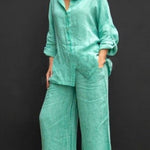 Women's Solid Color Loose Elegant Casual Shirt Suit