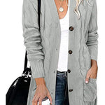 Loose Twist-button Jacket and Casual Knitted Cardigan