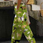 Women's Cute Dog Art Print Casual Cotton And Linen Shirt