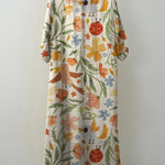 Women's Vintage Cute Floral Print Pocket Cotton Dress