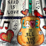 All You Need Is Love Art Print Casual Cotton And Linen Shirt