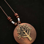 Women's Ethnic Style Wood And Alloy Long Chain Necklace
