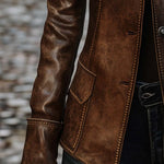 Women's Vintage Pocket Faux Leather Jacket