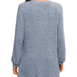Women's Solid Color Stylish Long-sleeved Casual Knitted Top