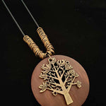 Women's Ethnic Style Wood And Alloy Long Chain Necklace
