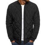 Men's Padded Stand Collar Solid Color Thermal Padded Jacket