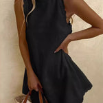 Women's Solid Color Loose Elegant Casual Cotton And Linen Vest Dress