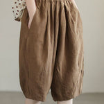 Women's Retro Solid Color Loose Summer Cotton And Linen Casual Pants