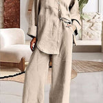 Women's Nine-Quarter Sleeve Shirt And Trousers Two-Piece Suit