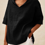 Women's Casual Linen V-neck Shirt