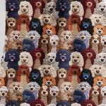 Dog Print Pattern Linen Tote Bag