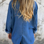 Women's Solid Color Loose Long Sleeve Denim Jacket