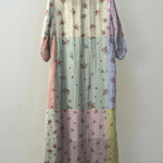 Women's Vintage Patchwork Floral Print Pocket Cotton Dress