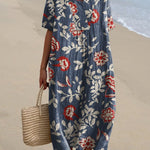 Women's Retro Flower Art Print  Casual Dress