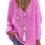 Sweater V-neck Long Sleeve Knitted Top