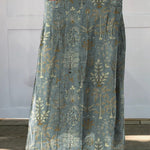 Woodland Vegetation Pattern Printed Women's Linen Elastic waistband Pocket Skirt