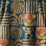 Vintage Ethnic Pattern Art Print Casual Cotton And Linen Shirt