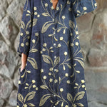 Women's Vintage Elegant Floral Art Print Casual Flowy Dress