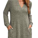 Women's Solid Color Stylish Long-sleeved Casual Knitted Top