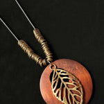 Women's Ethnic Style Wood And Alloy Long Chain Necklace