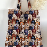 Dog Print Pattern Linen Tote Bag