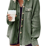 Women's Fall Casual Lapel Neck Patchwork Irregular Shirt Jacket