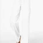 Women's Solid Colour Tie Casual Wide Leg Linen Pants