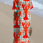 Women's Lobster  Art Print Flowy Dress