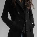Casual Classic Thickened Pocket Midi Woolen Coat