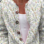 Spring Meadows Floral Repeat Pattern Printed Buttoned Cardigan Sweater