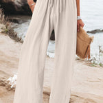 Women's Cotton And Linen Wide Leg Casual Pants